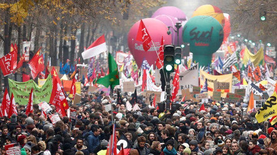 Protestes a París, aquest dijous de vaga general.