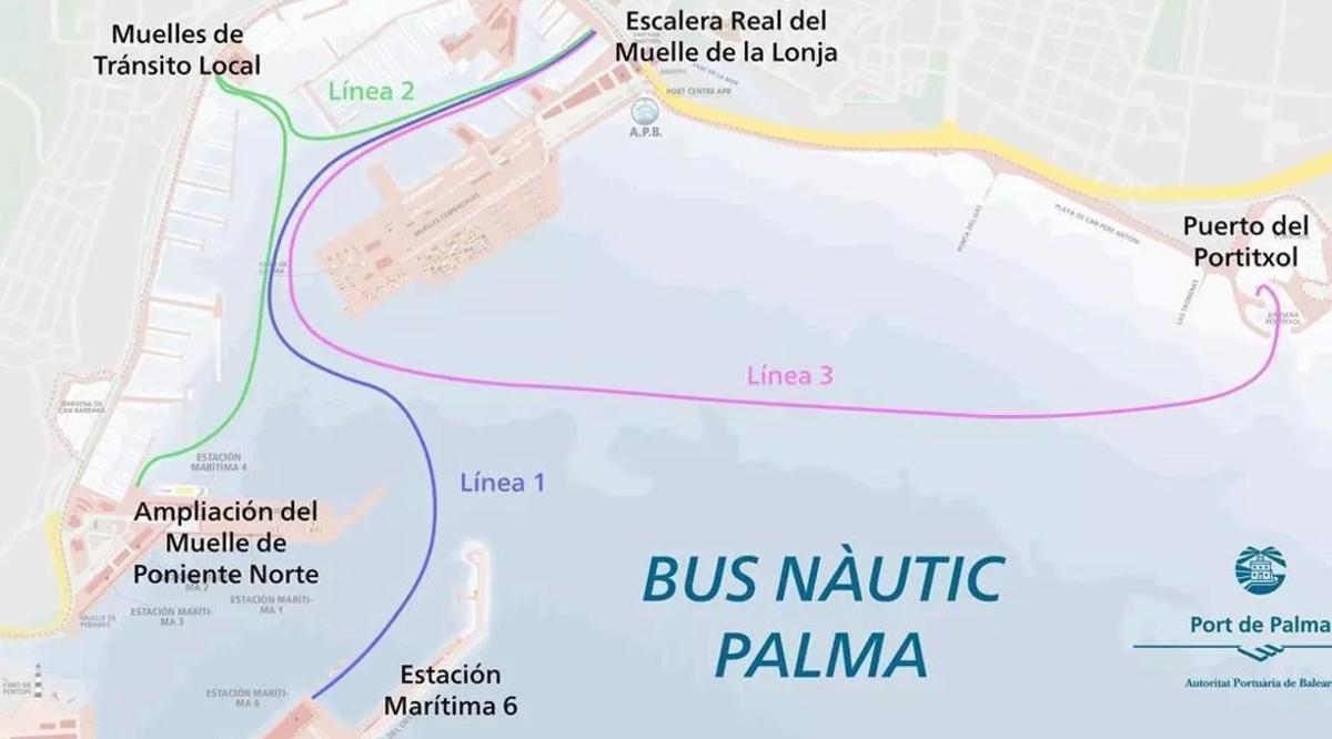 Die geplanten Linien des Bus Nàutic.
