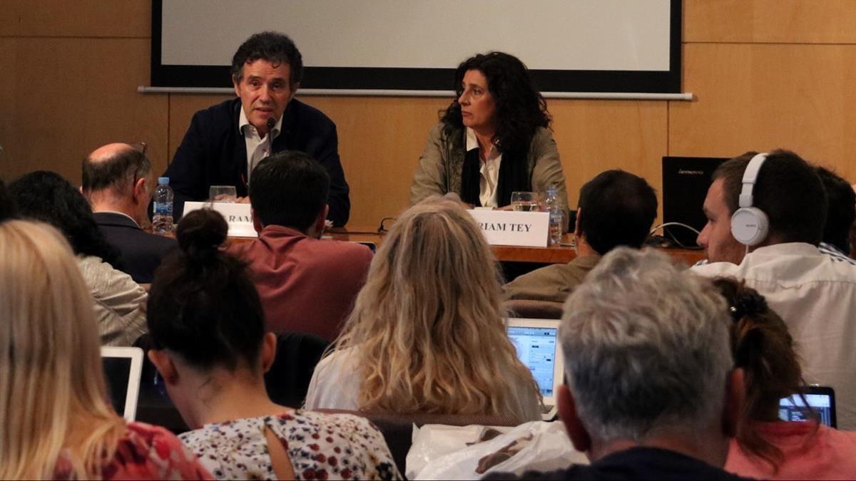 Rueda de prensa de Societat Civil Catalana acerca de la manifestación del próximo domingo.