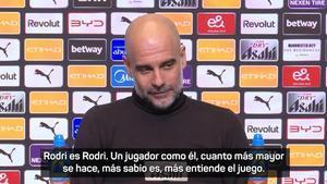 Guardiola, sobre Rodri: Cuando está en el campo, nos sentimos mejor”