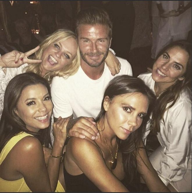 40 cumpleaños de David Beckham: Eva Longoria con las Spice Girls