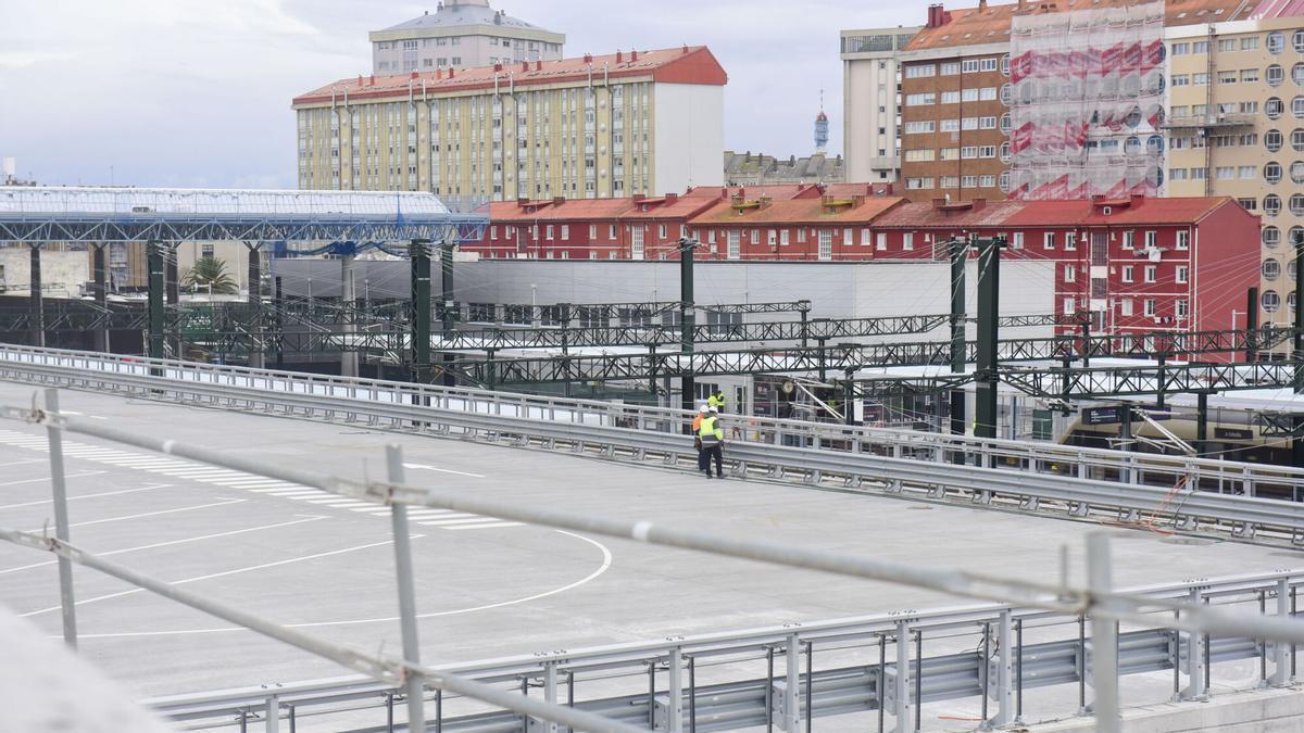 Obras en la estación intermodal el pasado mes de febrero.
