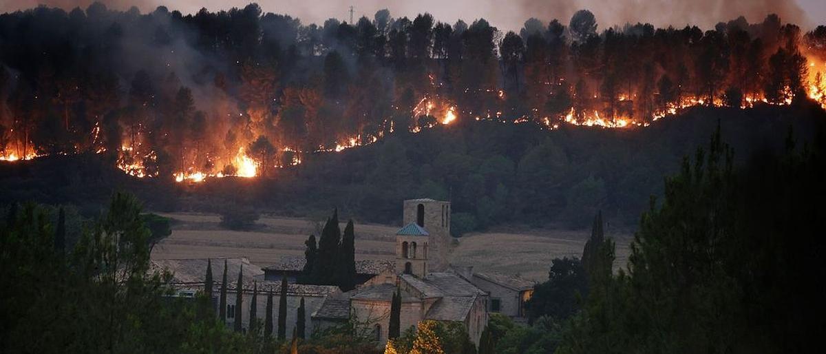 Incendio forestal en el Pont de Vilomara, Manresa (Bages).
