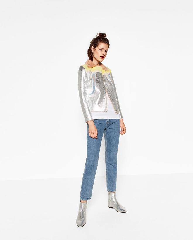 Abrigo metalizado de Zara