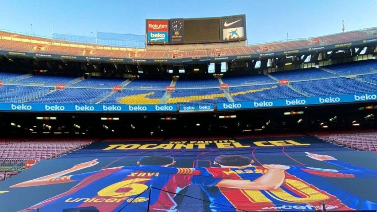La pancarta que lucirá el Camp Nou con el nuevo récord de Leo Messi
