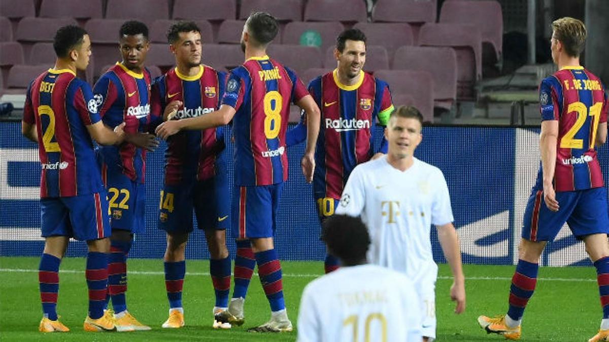 Coutinho celebra su 'reestreno' en Champions con el Barça con gol