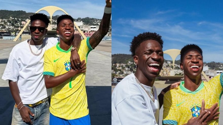 Vini Jr. presenta en Río de Janeiro su figura de cera