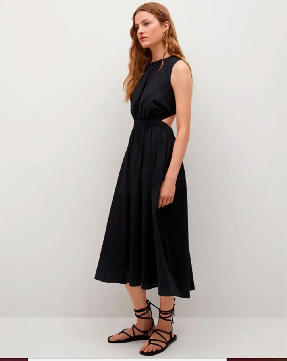 Vestido de algodón con la espalda al aire, de Mango, 17,95 euros