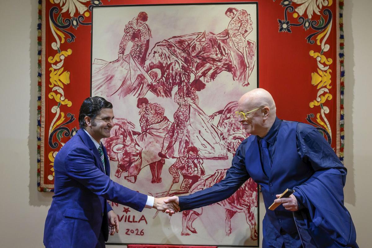 Presentación del cartel pictórico de la temporada taurina de Sevilla de 2026 en la Maestranza.