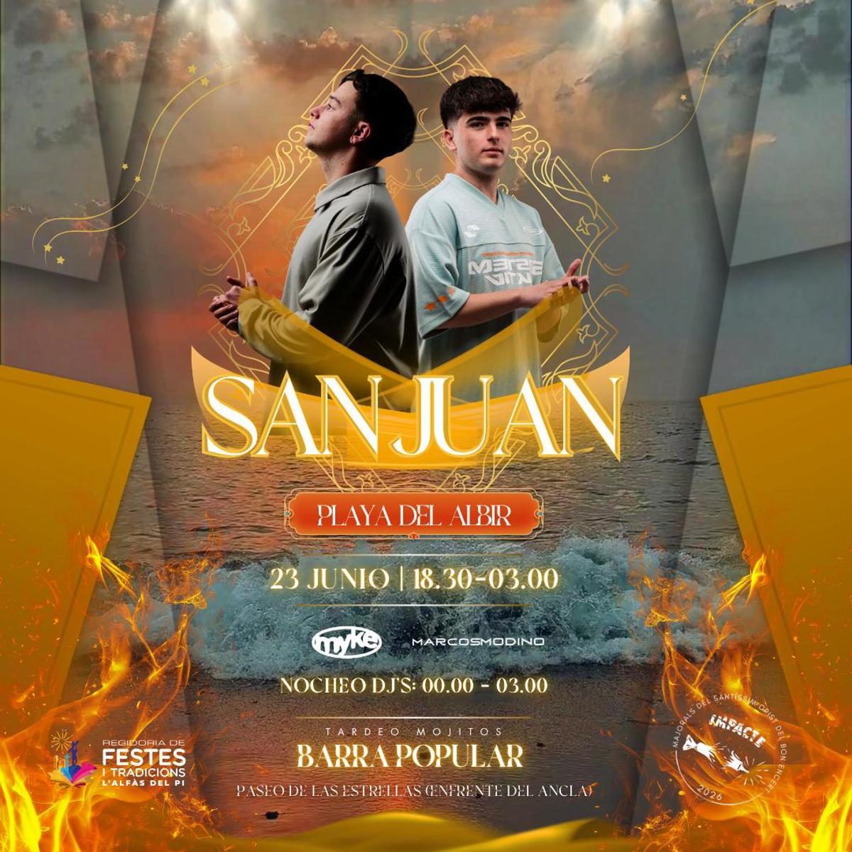 Cartel de la noche de San Juan en l'Alfàs