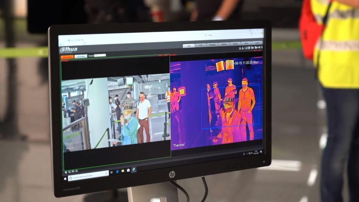 Wärmebildkamera am Flughafen von Mallorca.