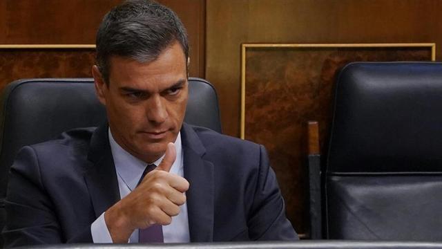 El presidente del Gobierno en funciones, Pedro Sánchez, en el pleno del Congreso de este jueves.