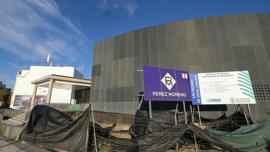 Obras en el centro cultural Jesús Arencibia, en el barrio de Tamaraceite