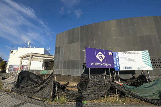 Obras en el centro cultural Jesús Arencibia, en el barrio de Tamaraceite