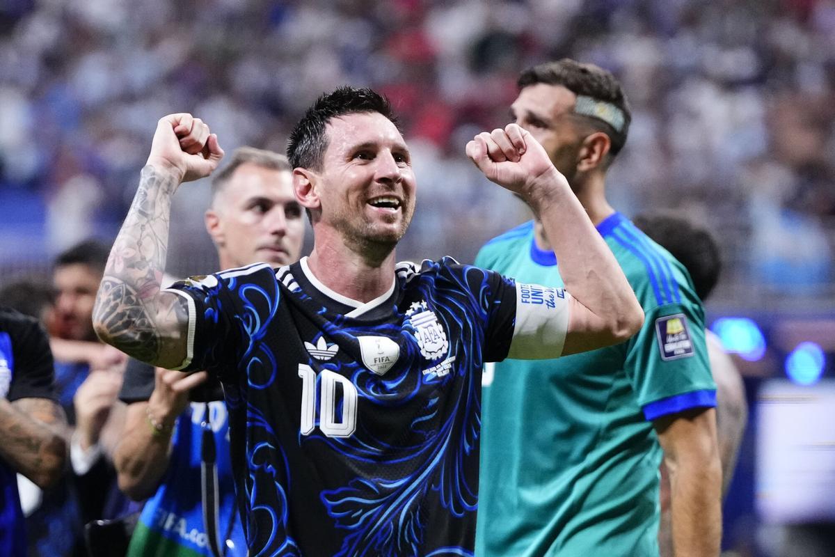 Lionel Messi of Argentina celebrates the victory during the FIFA World Cup 2026 Semi Final match between England and Argentina at Atlanta Stadium on July 15, 2026 in Atlanta, Georgia. AFP7 15/07/2026 ONLY FOR USE IN SPAIN. Jose Breton / AFP7 / Europa Press;sport;football;soccer;player;team;FIFA;World Cup;ZSPORT;ZSOCCER;England;Argentina;England v Argentina: Semi Final - FIFA World Cup 2026
