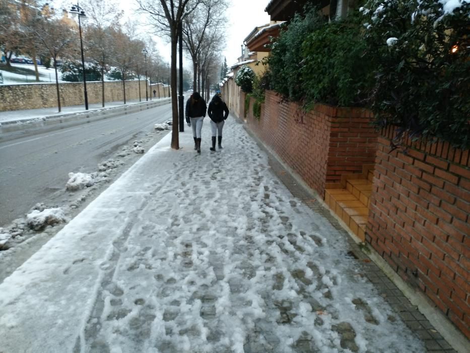 Nieve en la localidad de Ontinyent.