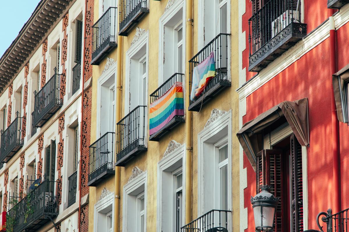 Balcones ubicados en la calle de Carretas, en Madrid. 