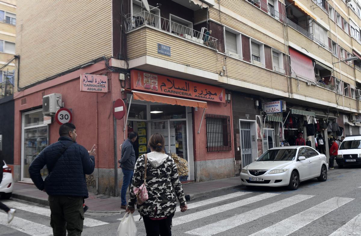 Una calle de San Andrés, en Murcia.