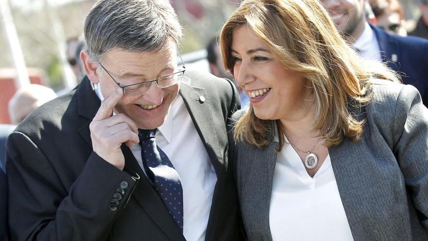 Ximo Puig y Susana Díaz, en su última visita a València.