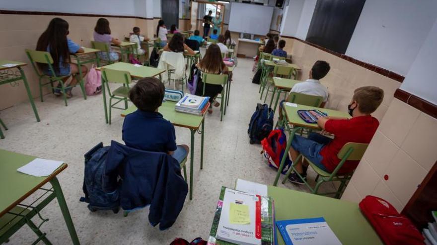 Varios alumnos de Primaria, durante una clase este curso.