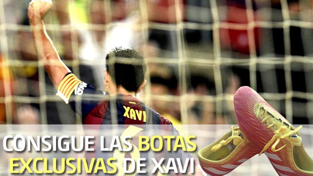 Xavi lucirá  este sábado unas botas personalizadas con las que se rinde tributo a su carrera en el FC Barcelona