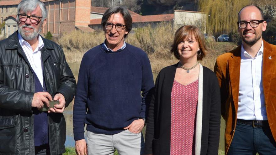 Per l&#039;esquerra, Vicenç Linares, Josep Maria Altarriba, Meritxell Borràs i David Font a Gironella aquest divendres.