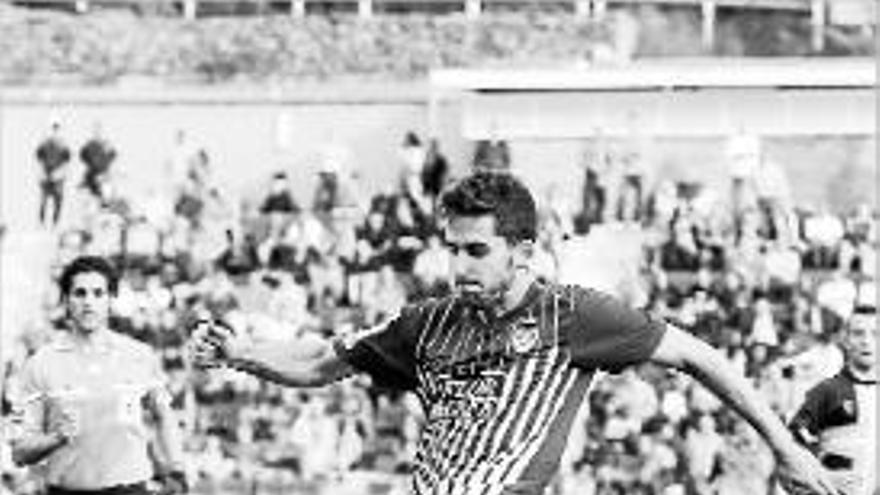 El màxim golejador del Girona en una acció del partit d&#039;ahir a la tarda.