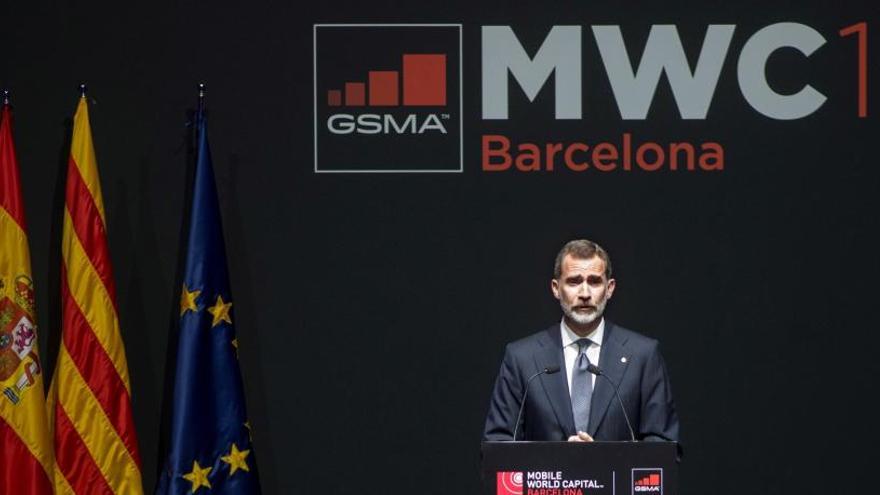 El rey Felipe VI, en la cena de inauguraciÃ³n del MWC.