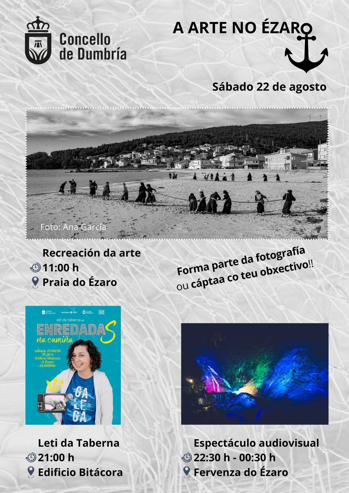 Cartel promocional da xornada Arte no Ézaro 2026.