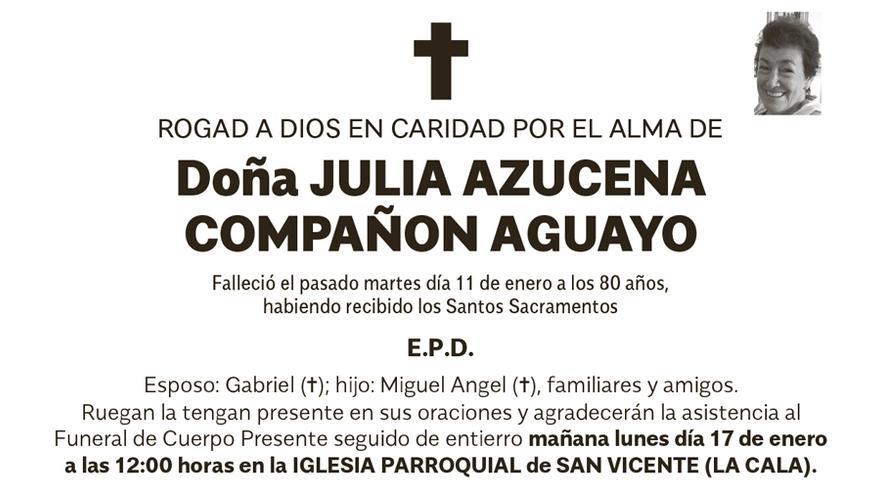 Esquela Julia Azuzena Compañon Aguayo