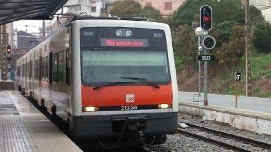 Comboi arribant a l&#039;estació de Manresa Alta