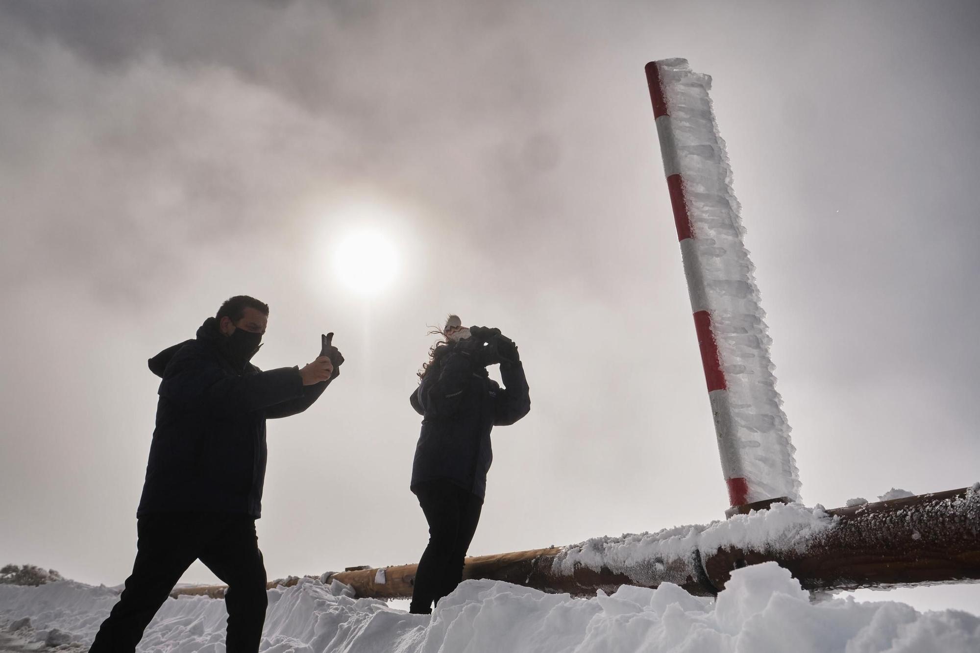 La nieve que dejó 'Filomena' en el Teide