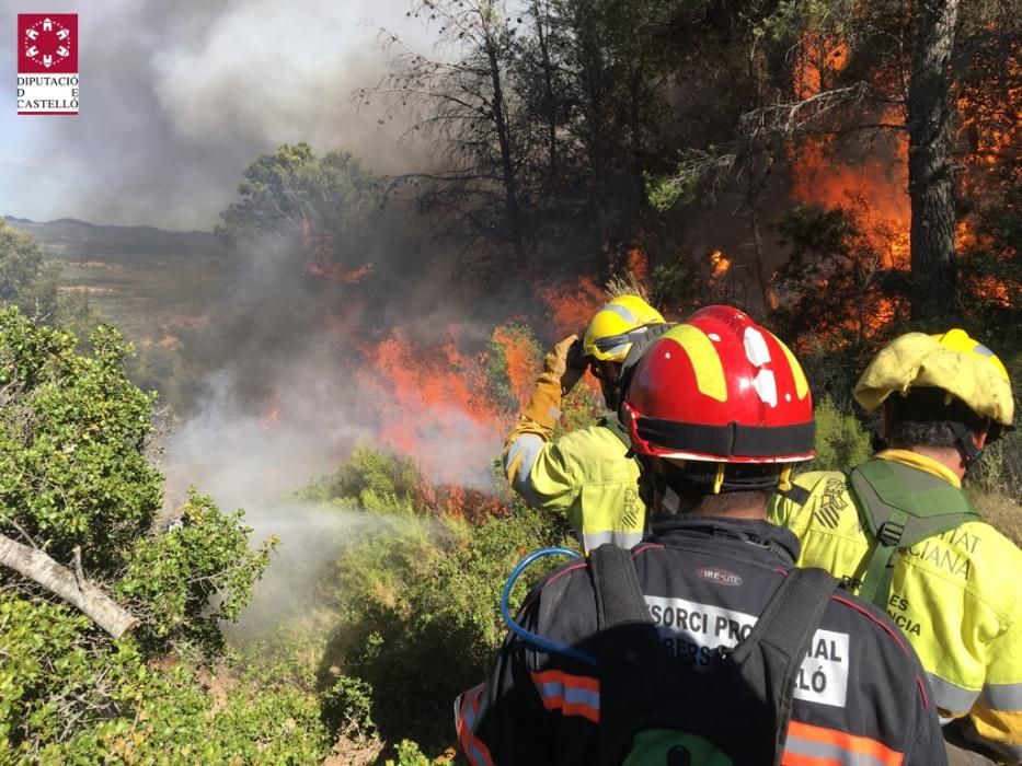 Un incendio amenaza la Calderona en Gátova