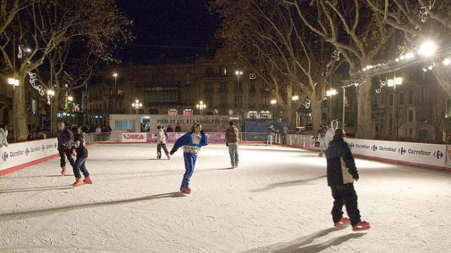 La pista de gel de la Rambla presentava aquest aspecte, l&#039;any passat.