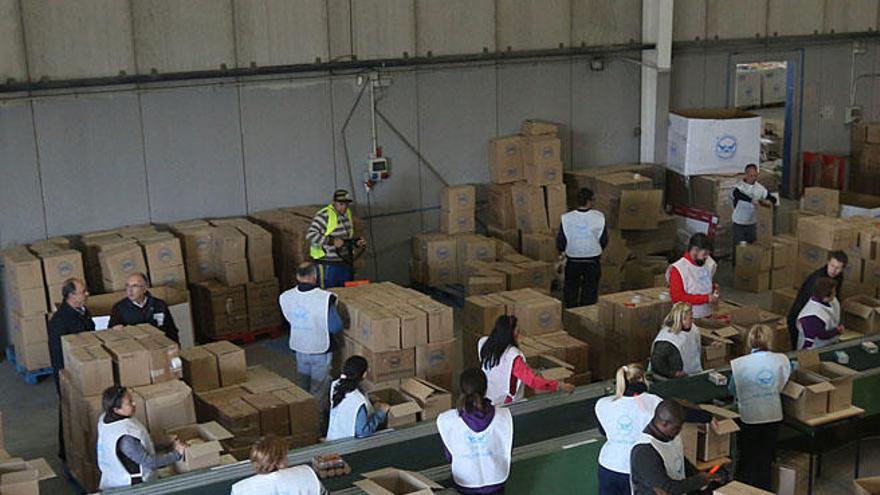 Almacén donde se guardan los alimentos de la Gran Recogida.