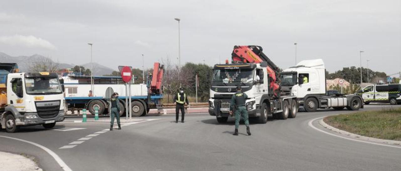 Imagen de la protesta de camioneros desarrollada en Mallorca el lunes de la pasada semana.