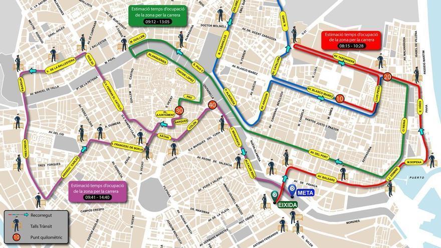 Cortes de calles del Maratón Valencia desde este viernes