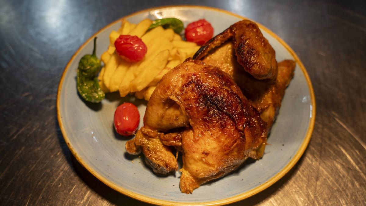 El pollo a l'ast de Los Caracoles.