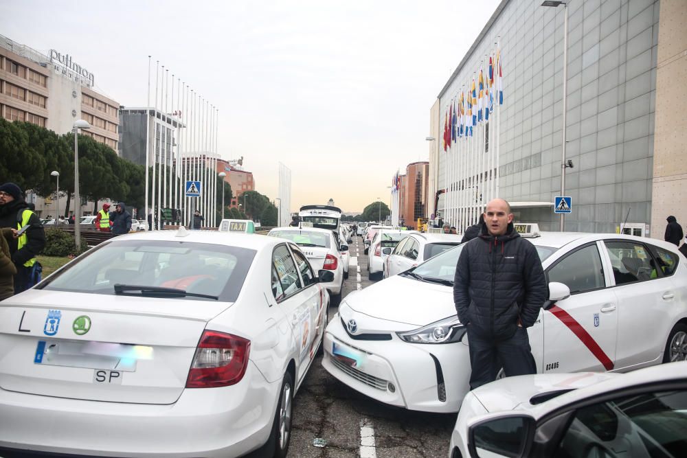 Las imágenes de las protestas de los taxistas.