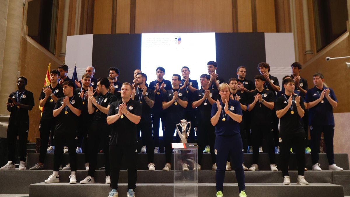 La selección aragonesa, este jueves en el Pignatelli.