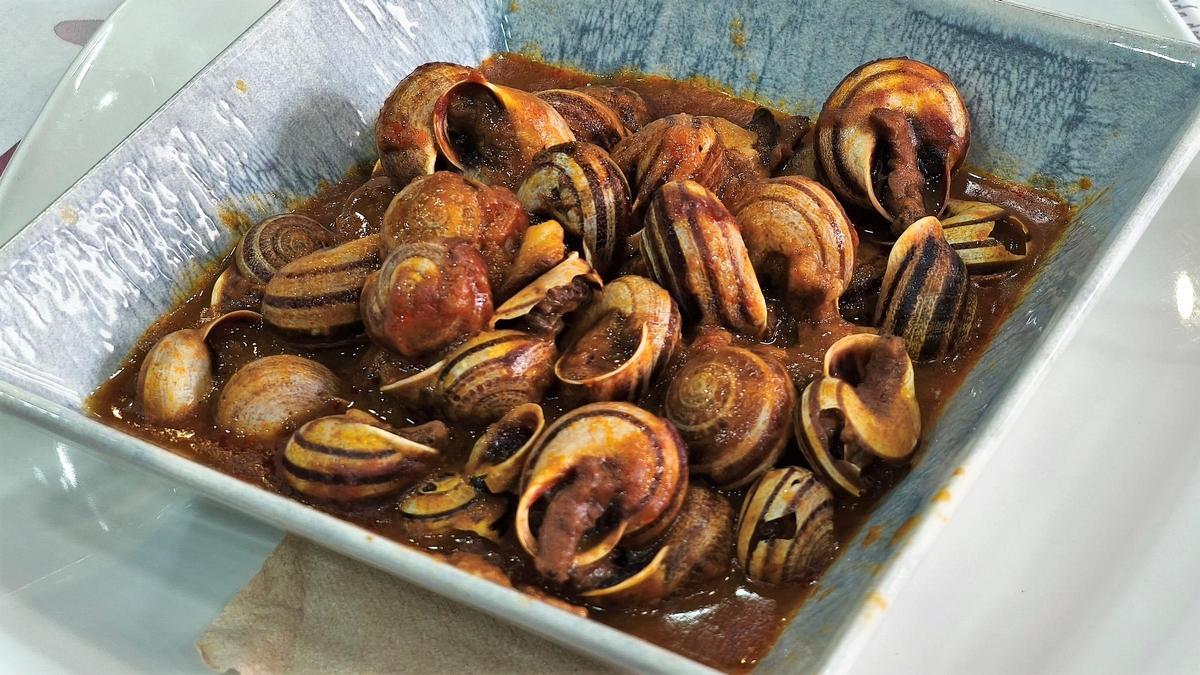 Los caracoles del restaurante El Rinconcito del Espino.