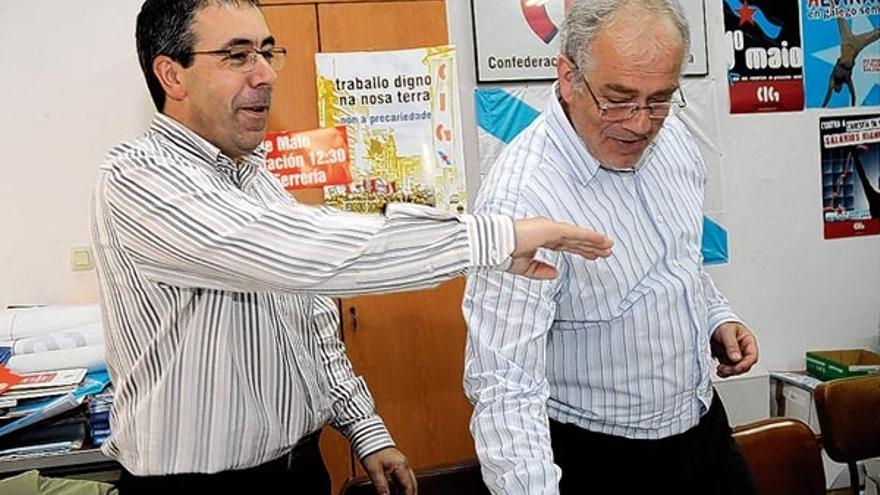 Delmiro Durán y Rafael Iglesias, dirigentes comarcales de la CIG.