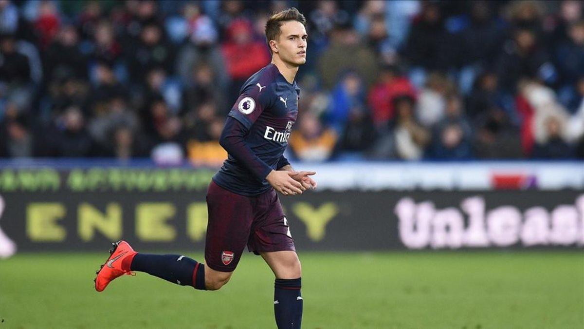 Denis Suárez en uno de sus últimos partidos con el Arsenal