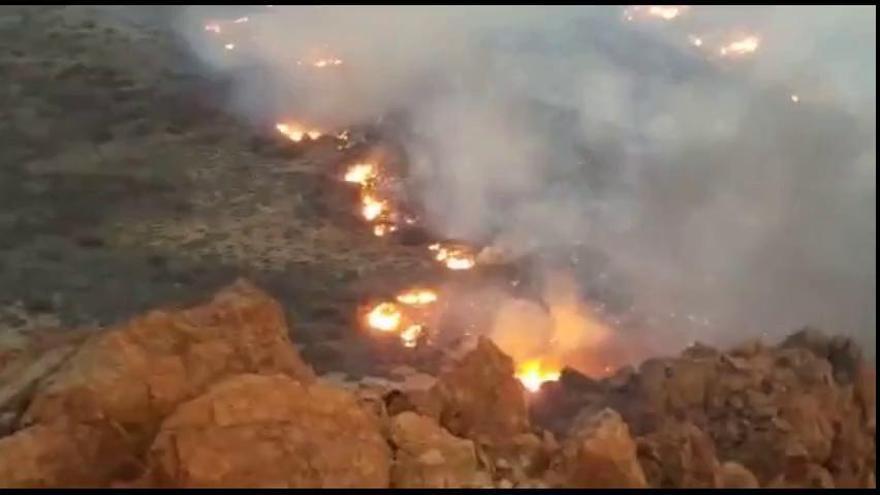 Imágenes del incendio forestal en el Teide