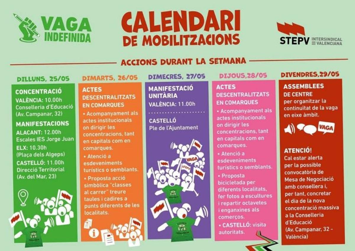 Cartel del Calendario de movilizaciones