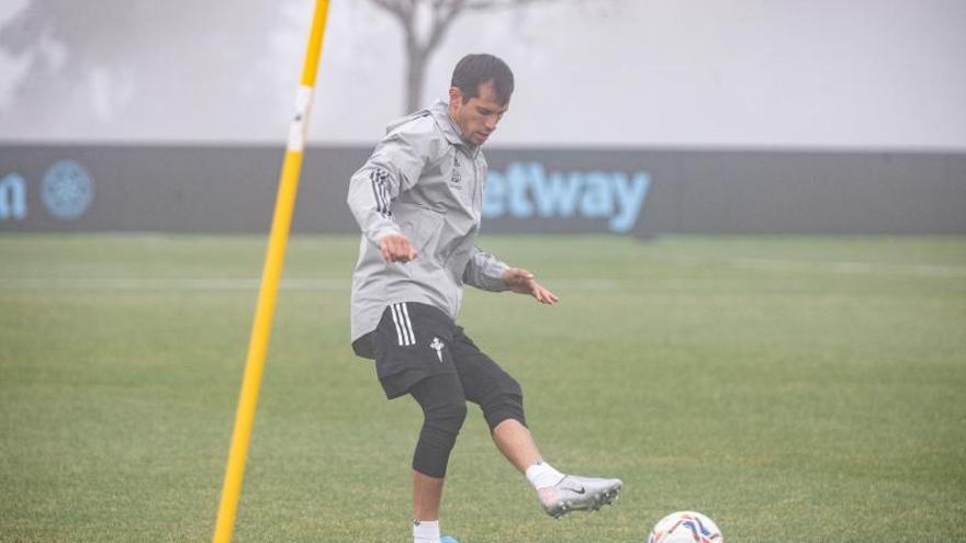 Augusto Solari durante un entrenamiento en Mos