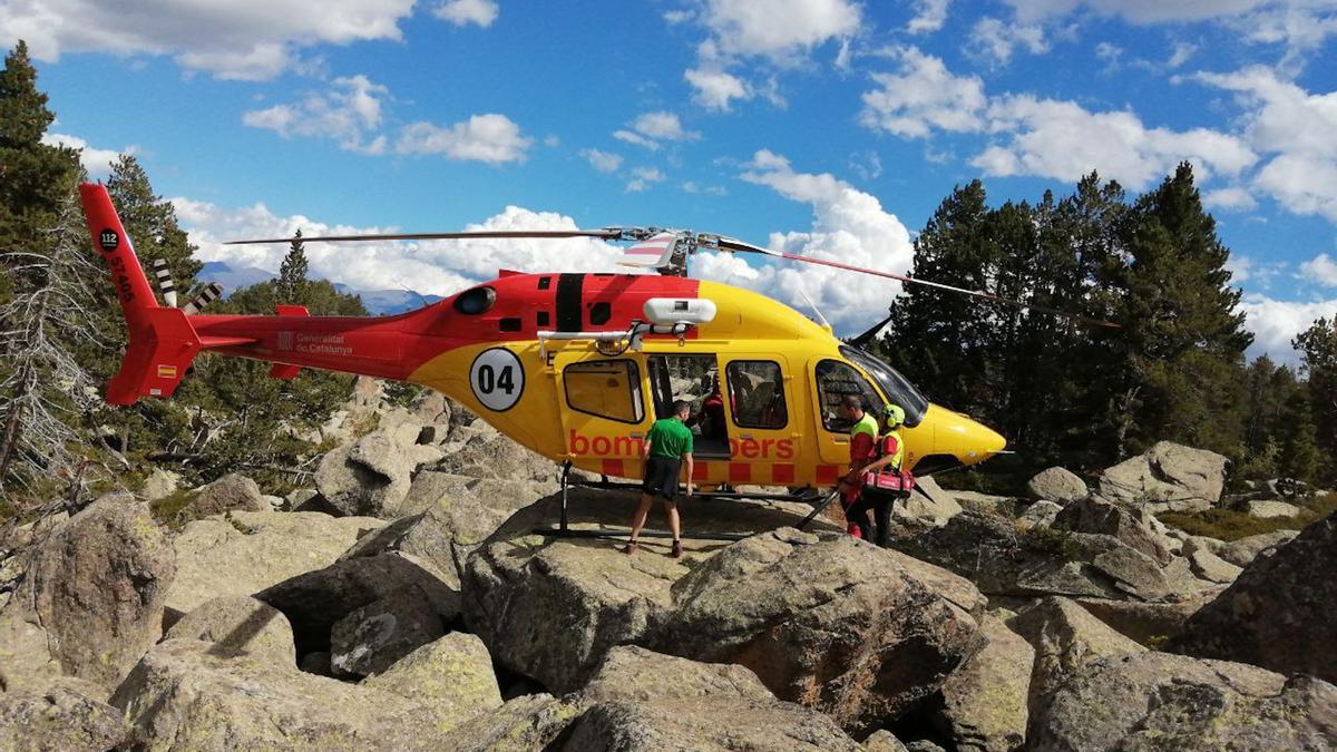 Un rescat amb helicòpter a Meranges a la Cerdanya