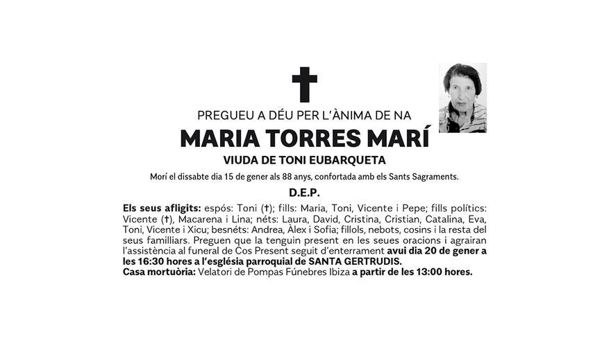 Esquela María Torres Marí