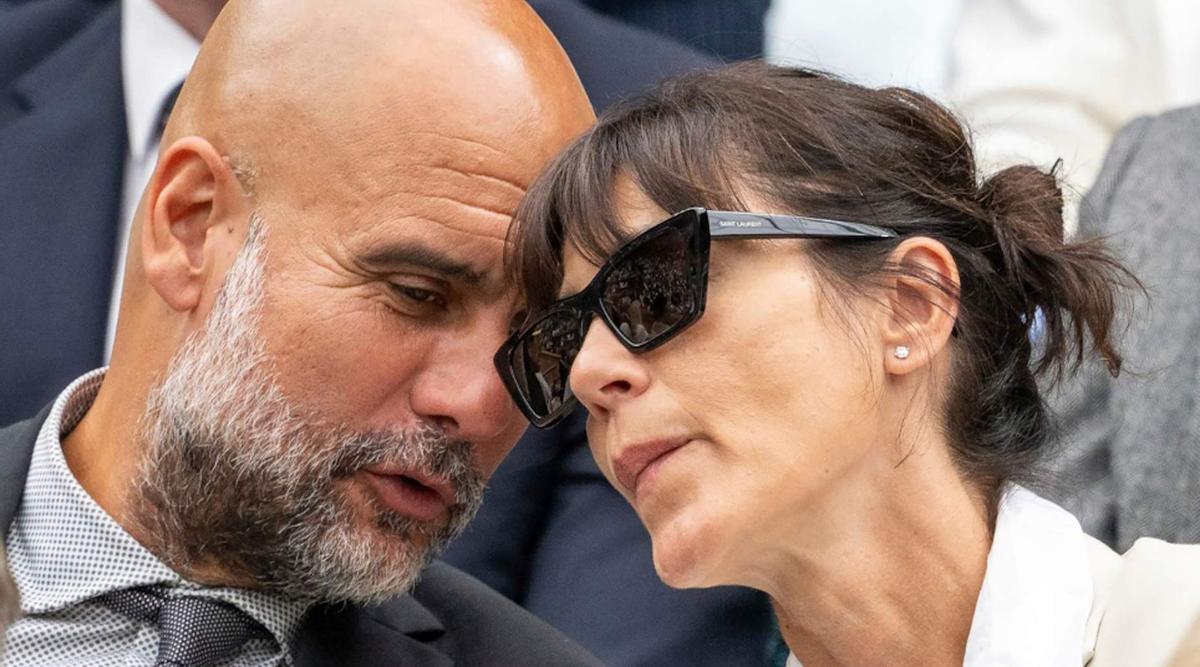 Pep Guardiola y Cristina Serra en un evento.