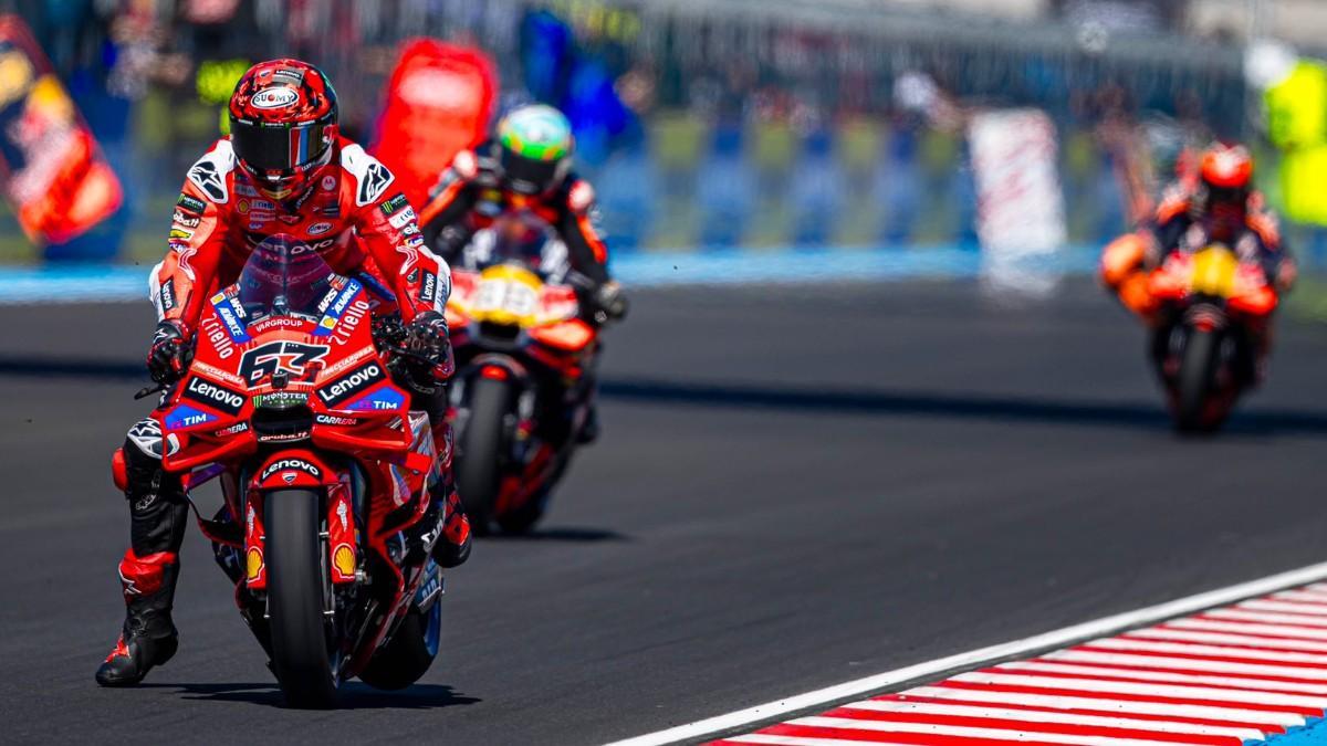 Pecco Bagnaia durante la carrera dominical en el Gran Premio de Hungría